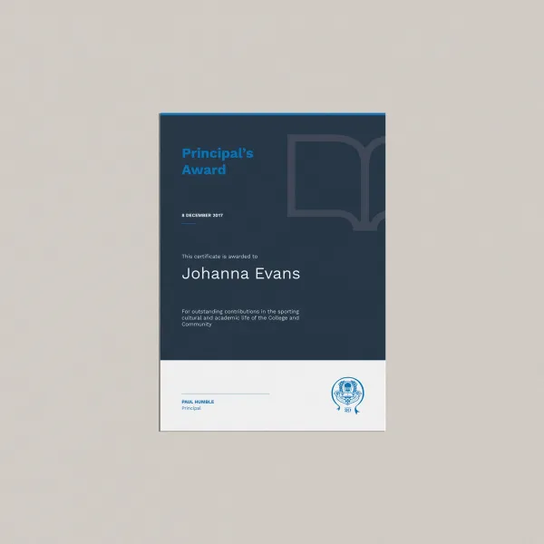 The Riverina Anglican College Award Template